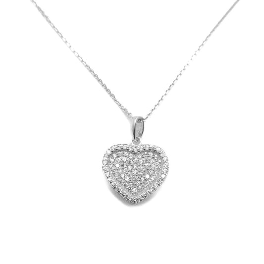 Silver Brilliant Heart Necklace