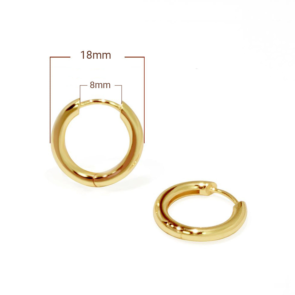 Popular Minimalist 925 Sterling Silver Plain Hoop Earrings