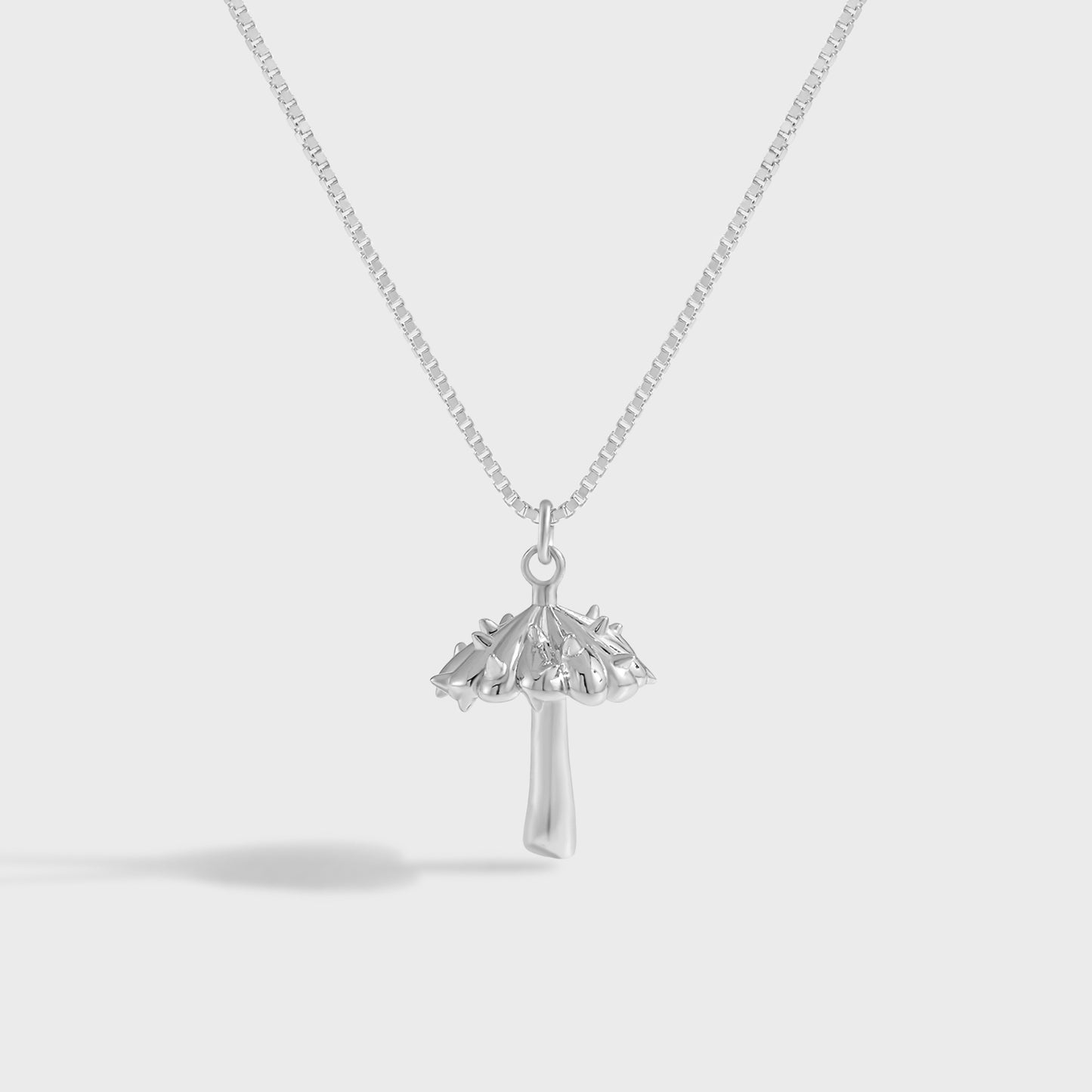 Cute Gift Rivet Mushroom 925 Sterling Silver Necklace