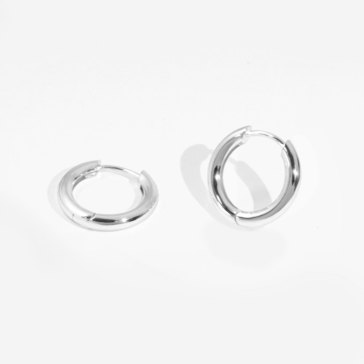 Popular Minimalist 925 Sterling Silver Plain Hoop Earrings