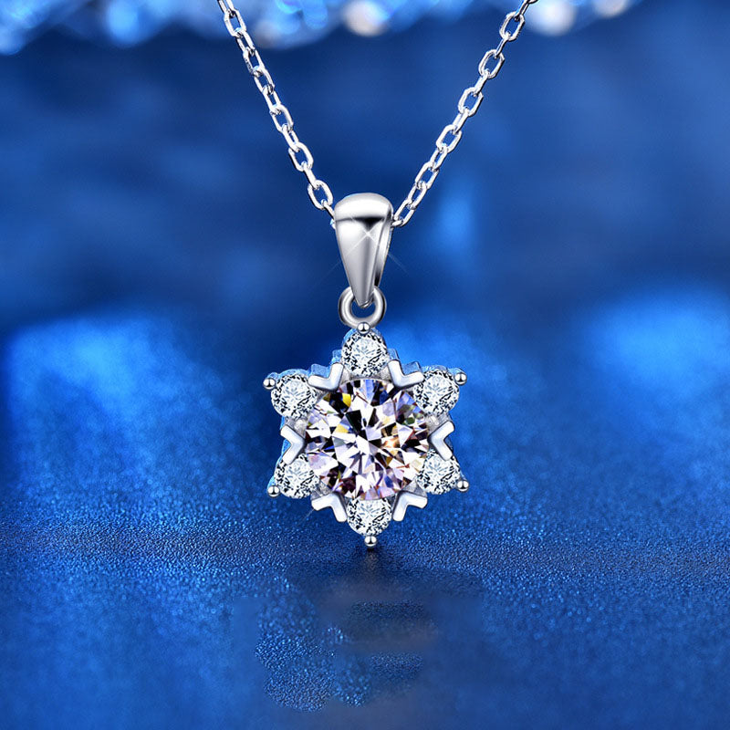 Girl Star Moissanite CZ 925 Sterling Silver Necklace