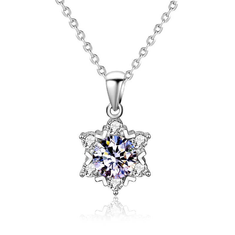 Girl Star Moissanite CZ 925 Sterling Silver Necklace