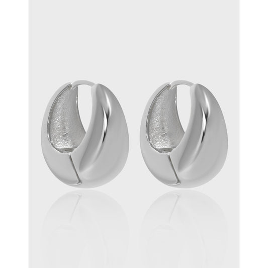 French retro cool and niche design, simple and versatile temperament, curved S925 sterling silver earrings and earrings