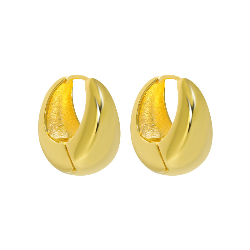 French retro cool and niche design, simple and versatile temperament, curved S925 sterling silver earrings and earrings