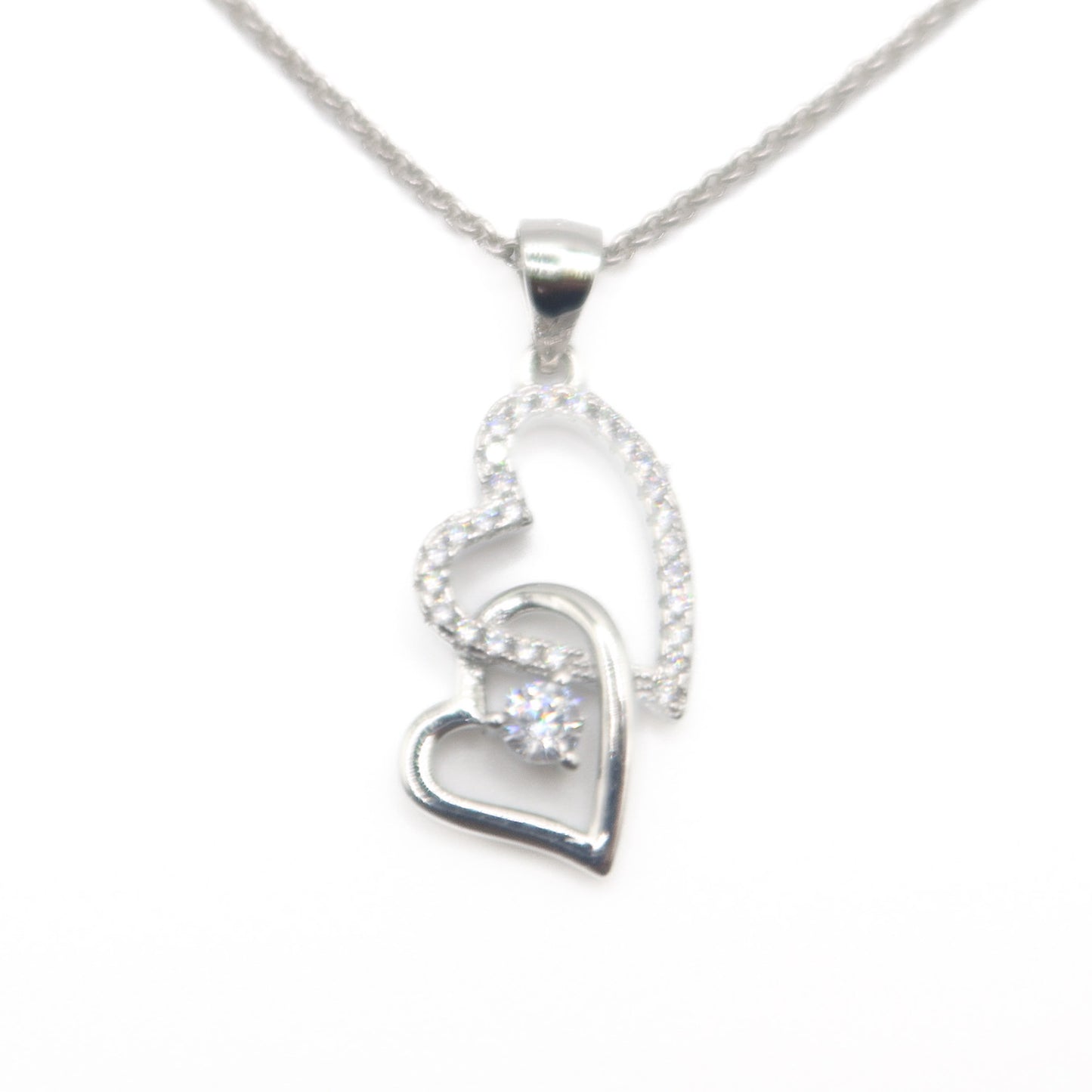 Silver Double Heart Necklace