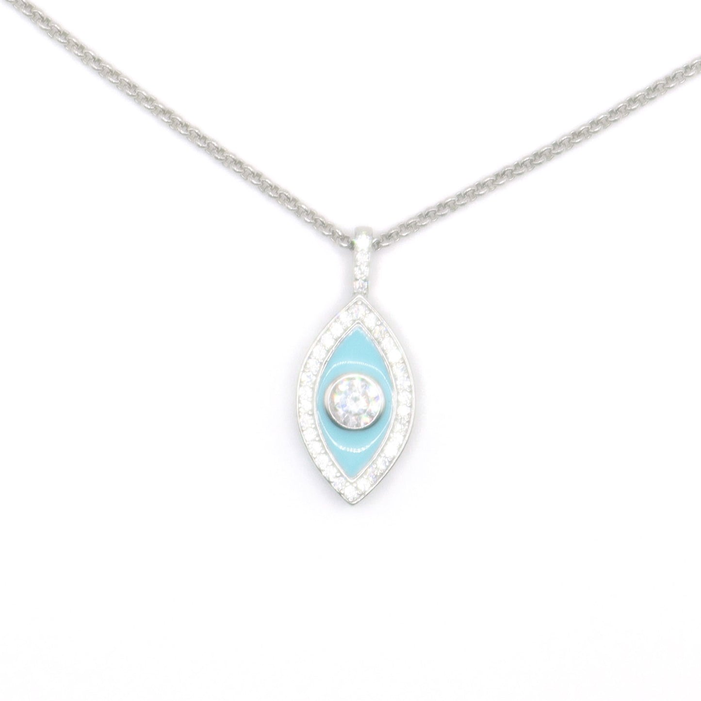 Silver Evil Eye Pendant Necklace