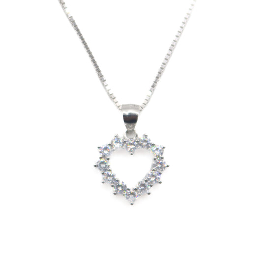 Silver Floral Heart Necklace