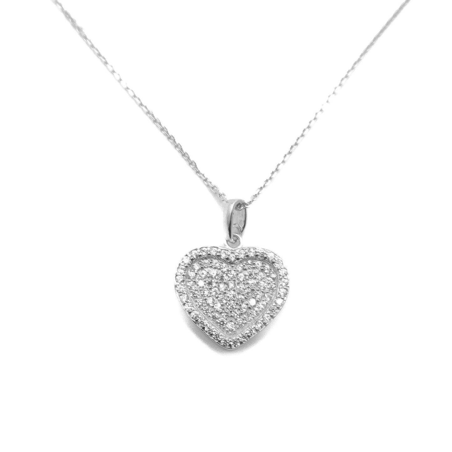 Silver Brilliant Heart Necklace